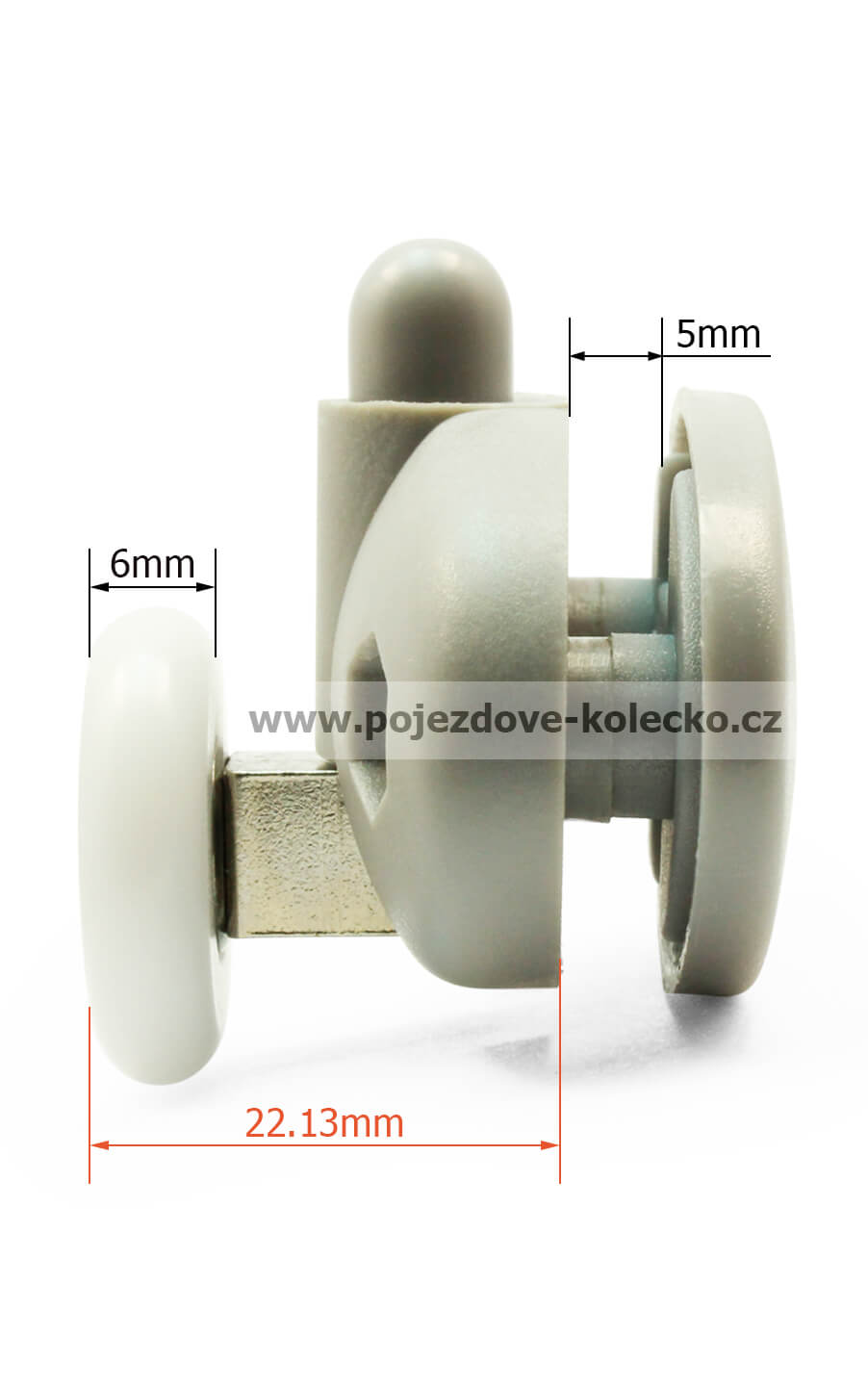 Rozměry spodního pojezdového kolečka B39 do sprchy